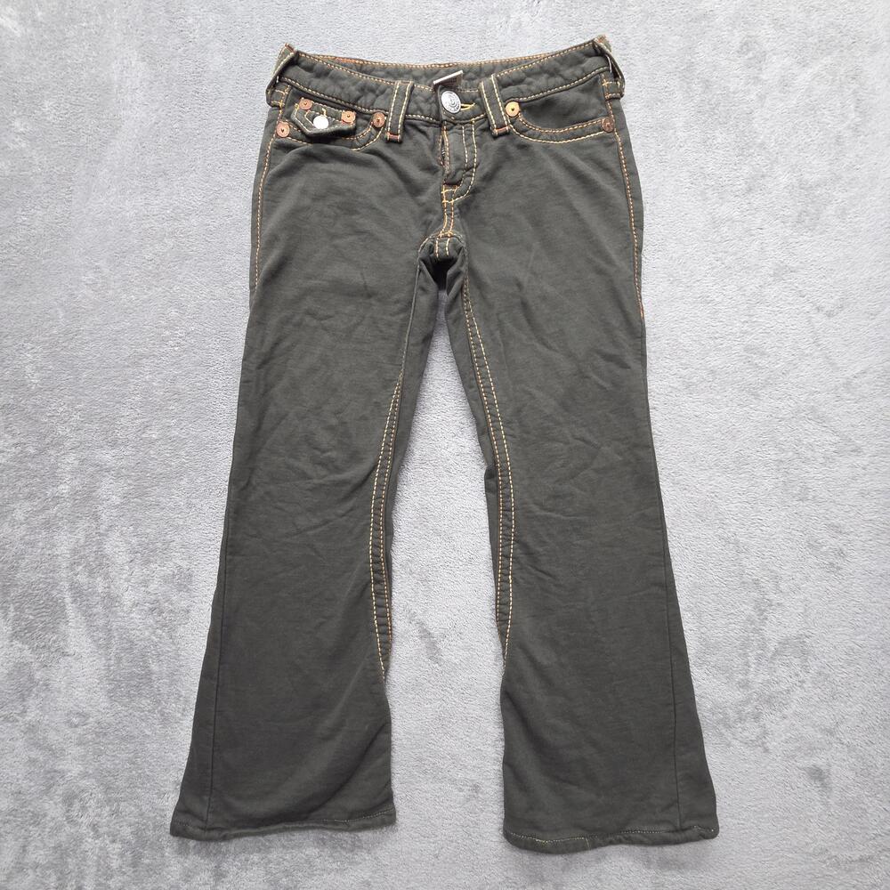 True Religion Sweat Joey Big T Pants Womens 29 Green Bootcut